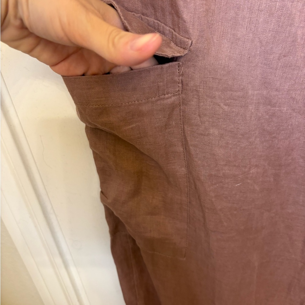 L*Space Sundown Dusty Pink Linen Cargo Pants Wide Leg Boho Coastal XL NWT - Picture 6 of 12